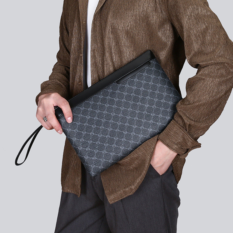 Pochette rétro en cuir homme