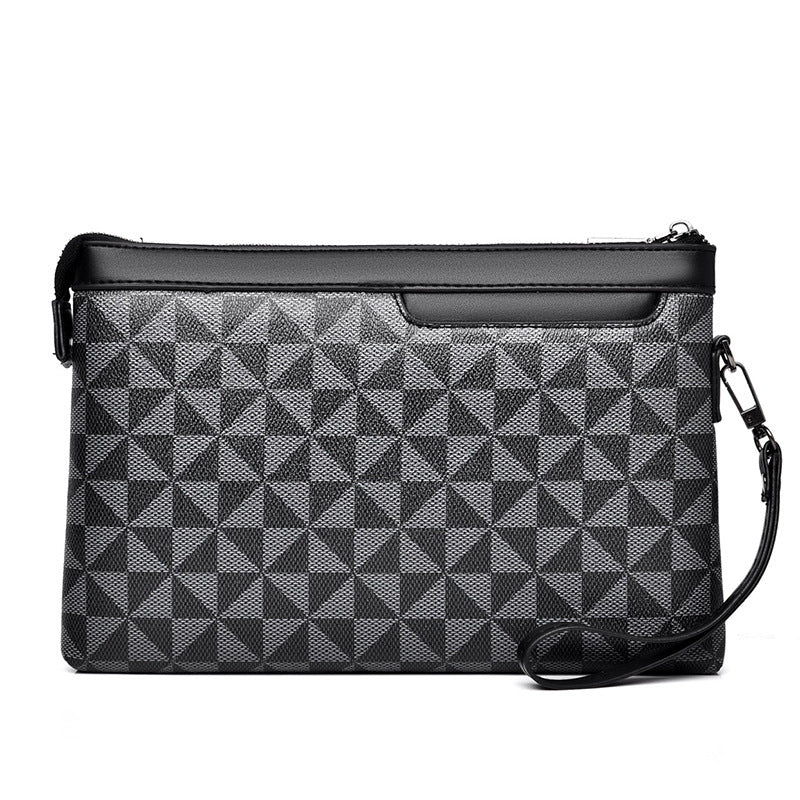 Pochette en cuir à carreaux pour homme