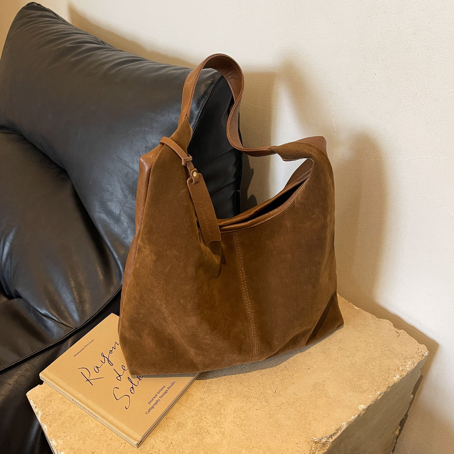 Sac à bandoulière vintage en daim
